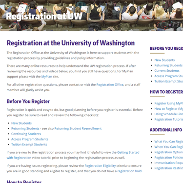 UW Registration Information