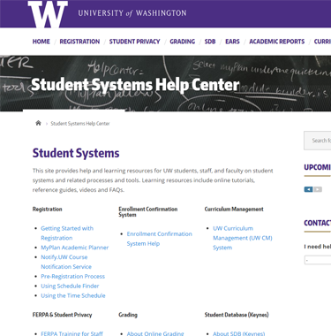 Student Systems Help Center